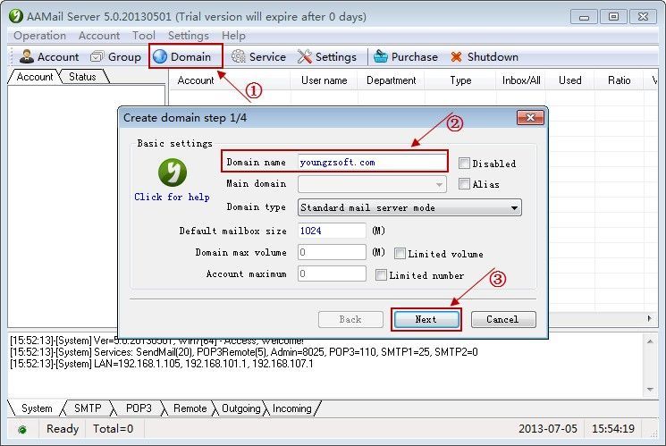 Create Domain