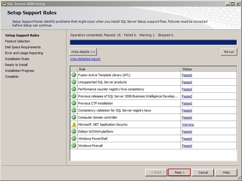 Setup Support Rules