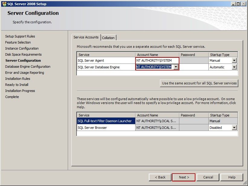 Server Configuration