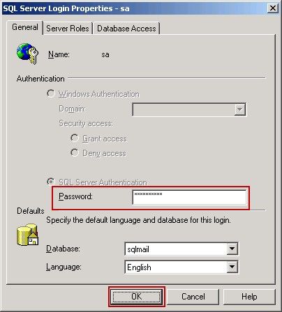 SQL Server Login Properties