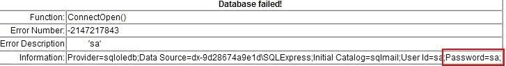 Database Failed