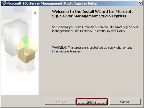 Microsoft SQL Server Management Studio Express Setup