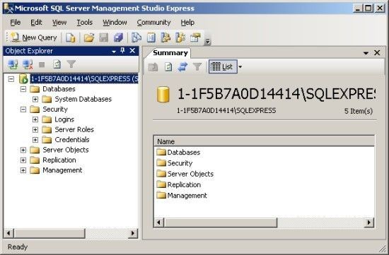 SQL Server Management Studio Express