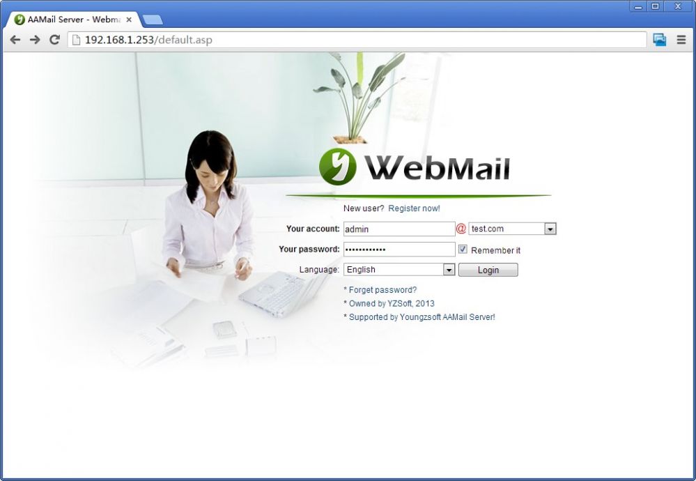 Webmail Login Interface