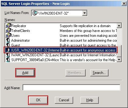 SQL Server Login Properties